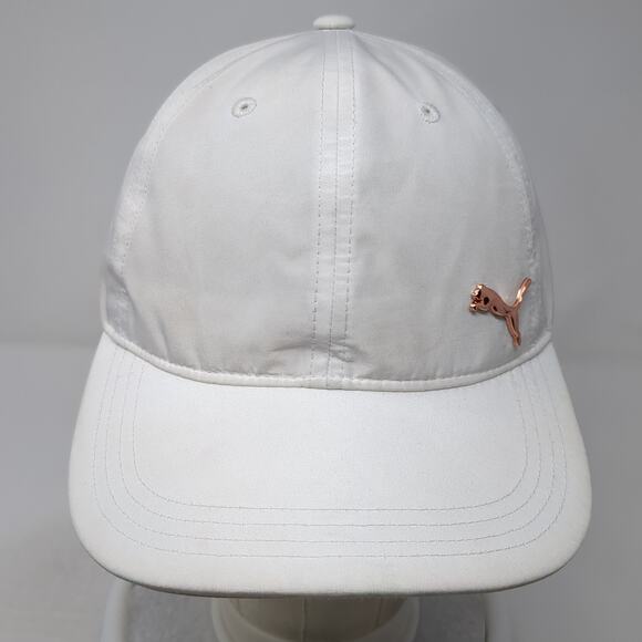 PUMA Slideback Baseball Cap White One Size Adjustable 6 Panel Polyester - Picture 2 of 10